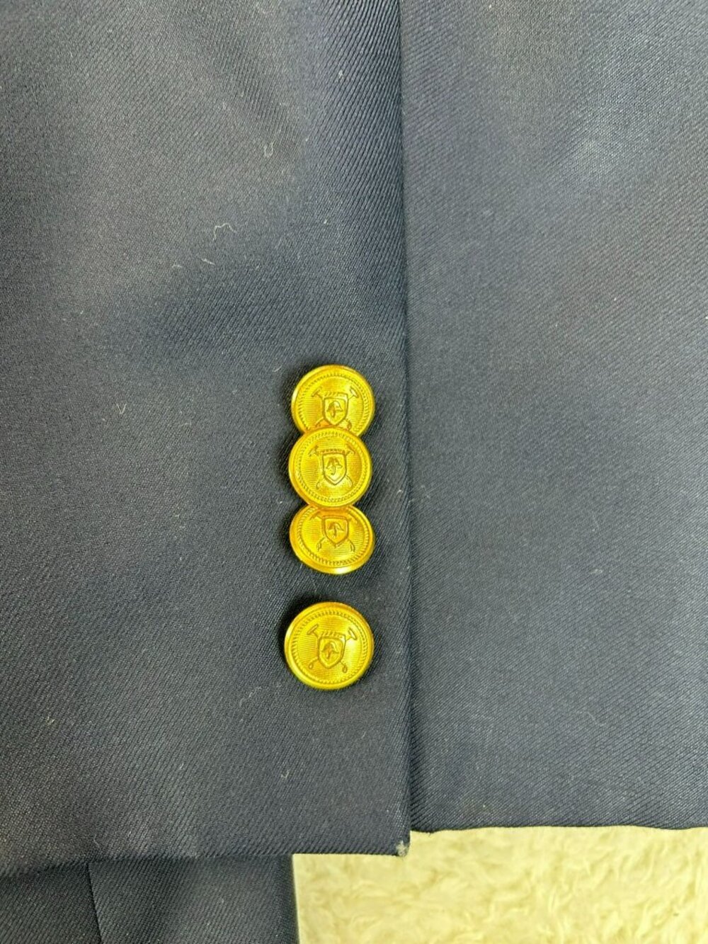 Ralph Lauren Mens Navy Blazer Gold Buttons Size 33 Wool Blend Classic Two-Button - Picture 8 of 9